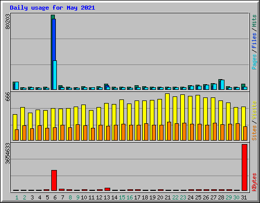 Daily usage for May 2021