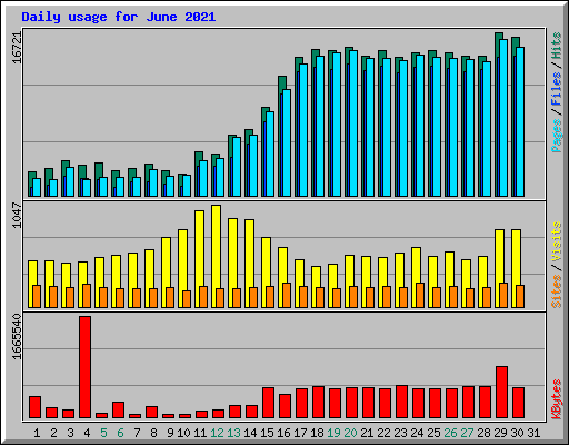 Daily usage for June 2021
