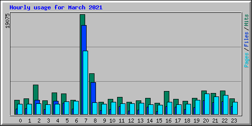 Hourly usage for March 2021